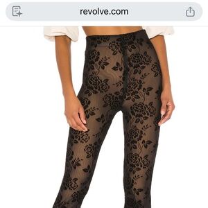 Revolve MAJORELLE Lars Pants Black Floral Mesh